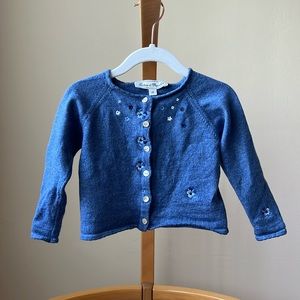 Tartine et Chocolat, size 2A (12-24months), 100% wool toddler cardigan
